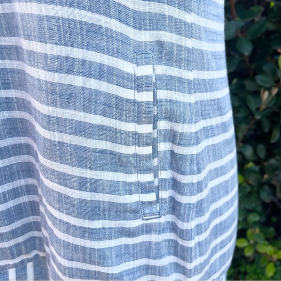 ATHLETA ~ Blue & White Striped “Barbados” Shift Dress ~Cute Stripe Blocking ~XXS - Picture 5 of 7